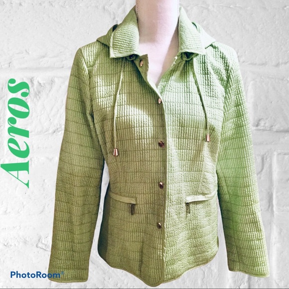 Aeros Green Plaid/ Green Reversible Lightweight Jacket - Picture 3 of 6
